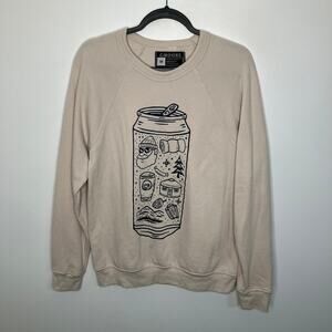 MOORE Christmas Can Graphic Winter Crew Neck Sweatshirt Cream Medium